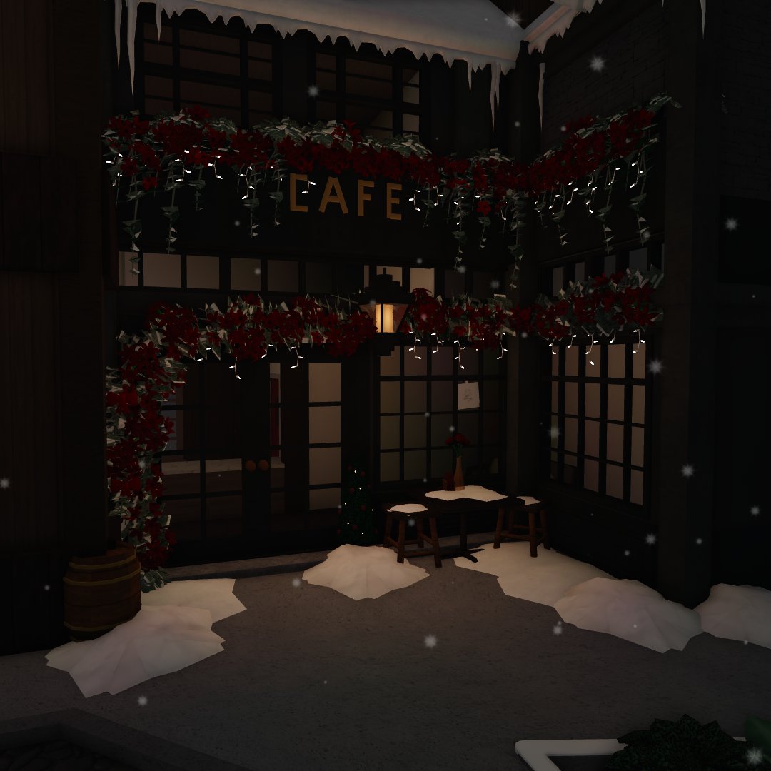 NoonLou1's tweet photo. 🎄A winter cafe exterior. What do you think guys, should I add anything?
Also should I do a video how I do the inside of this cafe??? #bloxburgbuilds https://t.co/ChYR2mN1WQ