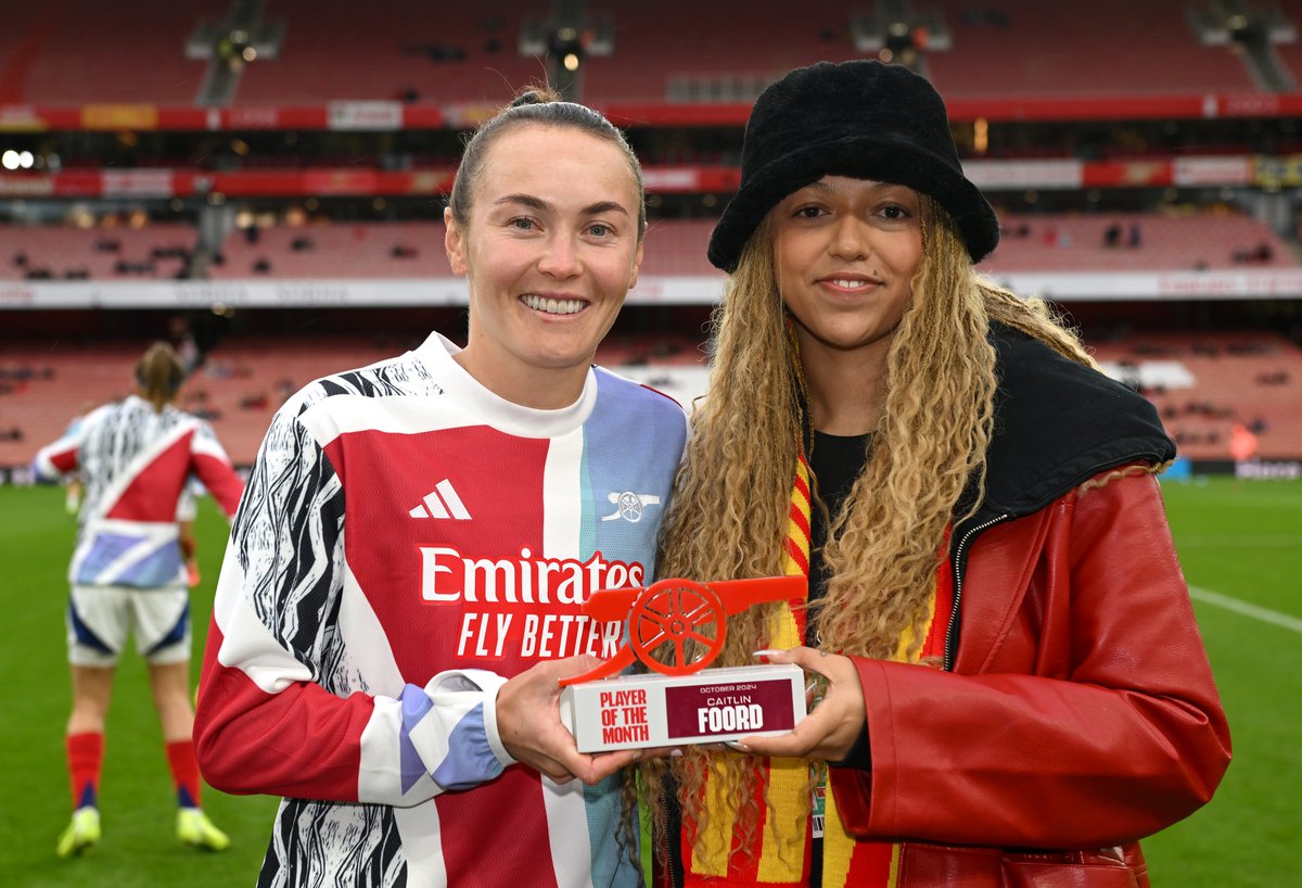 ArsenalWFC's tweet photo. She's red, she's white, she's our October Player of the Month...

Caitlin Foord! 🌟 https://t.co/dvVF28O1Xl