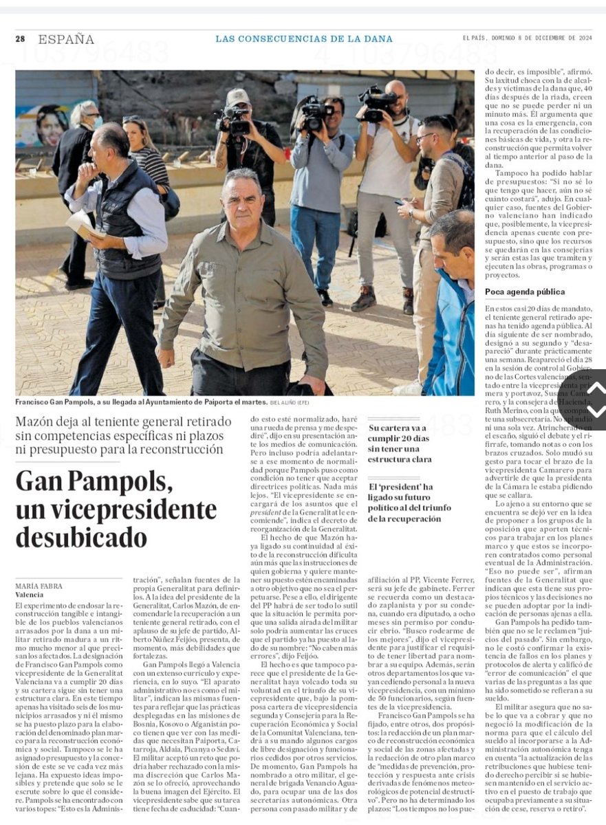 Agus_Martinez58's tweet photo. Cuarenta días después del desastre, dice el teniente general de @carlos_mazon_ : "Si no sé lo que tengo que hacer, no sé cuanto costará". A estó, queridos niños, se le llama ser unos inútiles del quince. https://t.co/ip78WSuHvP
