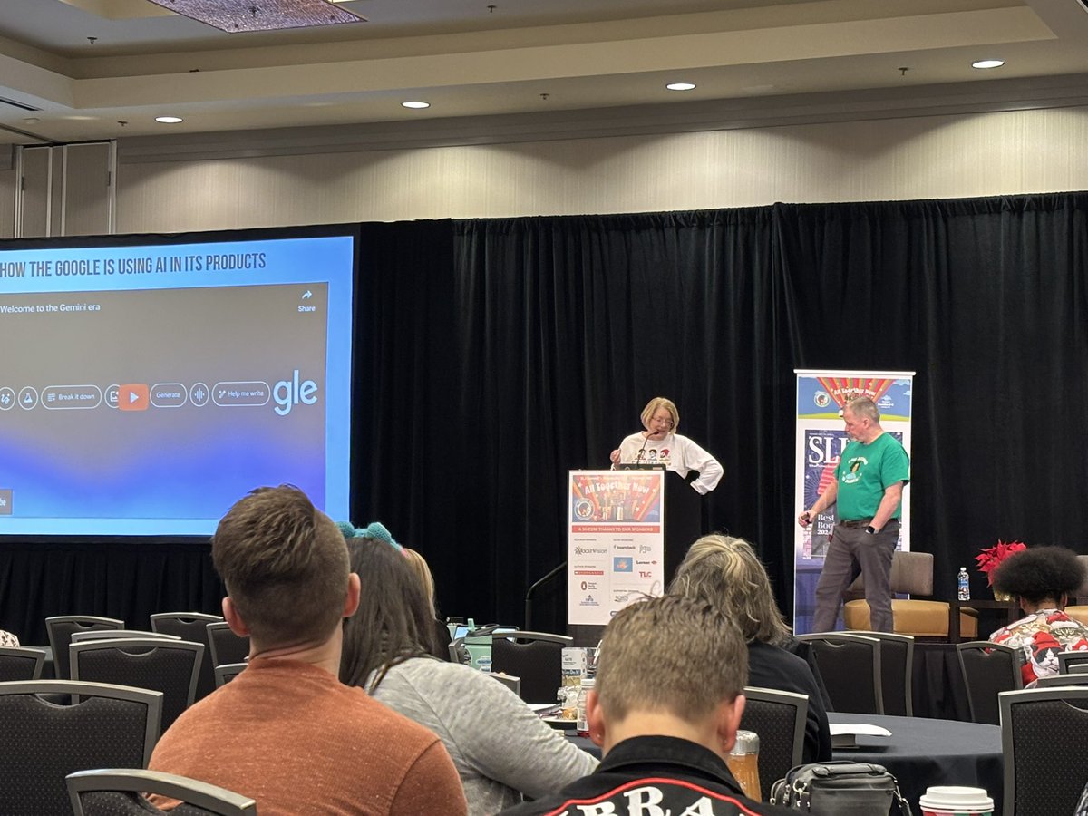 thenextgenlib's tweet image. Learning more about #AI uses in the #library from Todd and Elissa at #sljsummit @sljournal  #librarytwitter #librarian #librarians