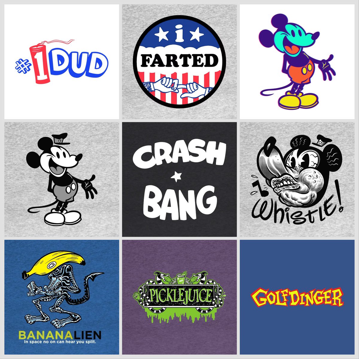 gimetzco's tweet photo. I didn’t realize I designed so much stuff this year.
You should probably get some…
https://t.co/19VmbyYI1L
#Godzilla #mickeymouse #punk #johnnyfive #Beetlejuice #ska https://t.co/MumF2s2gX7