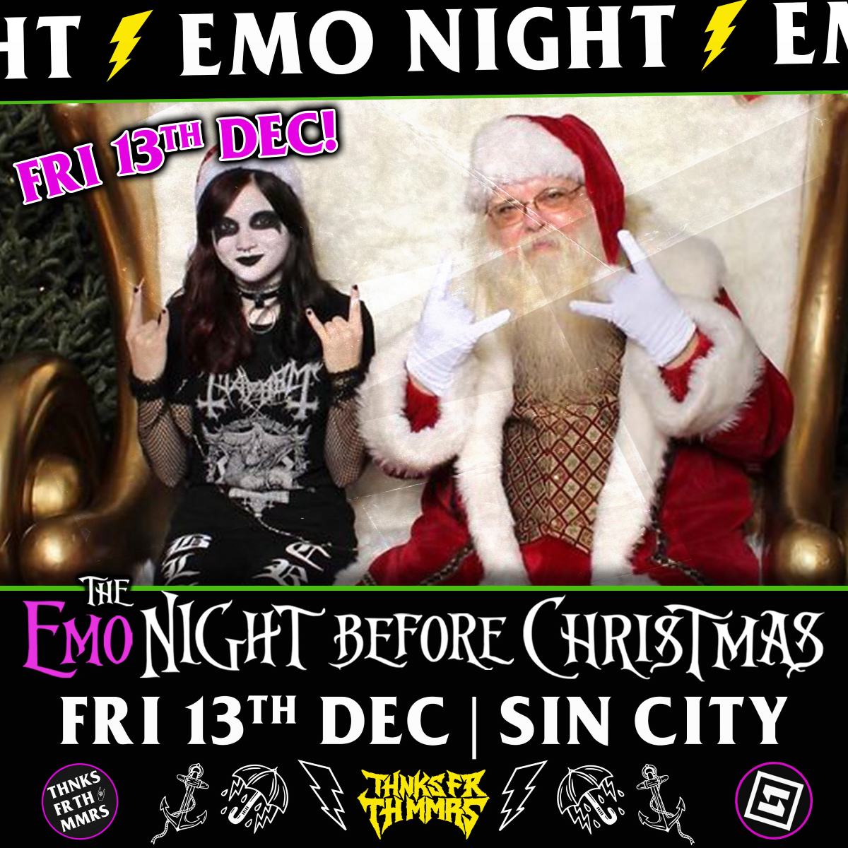 SWANSEA - ARE YOU READY TO GET FESTIVE? 🎅

Band Tees, Santa hats and big leather boots - The only way we know how to do Christmas 🎄🤘

Yule want to grab your tickets NOW! 🖤

December 13th @ 11pm

#thnksfrthmmrs #sincityswansea #swanseastudents #emonight