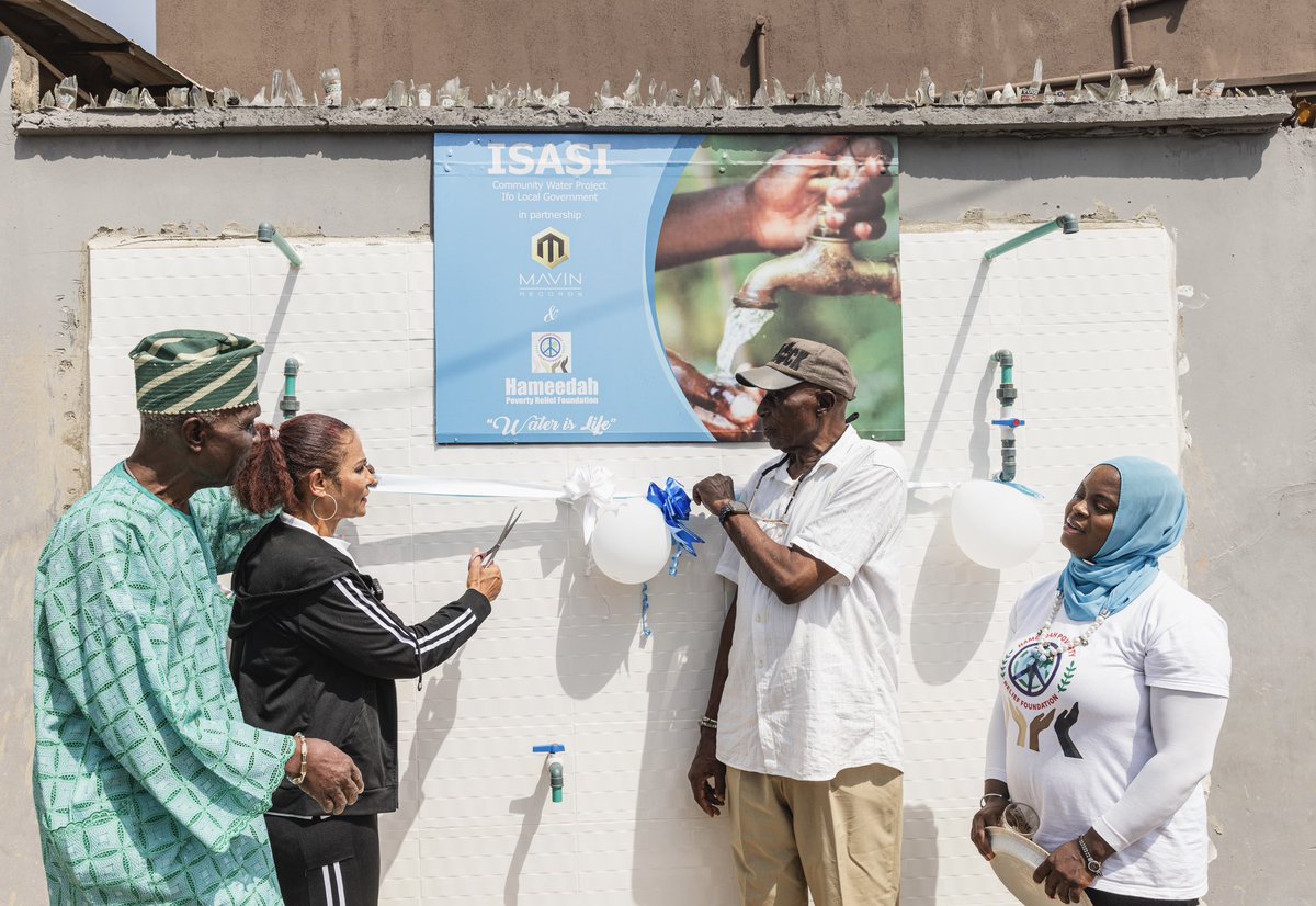 MavinRecords's tweet photo. We’re delighted to announce the opening of our Community Water Project in Isasi, Ifo Local Government, in partnership with Hameedah Poverty Relief Foundation (HAPREF). 

This project reinforces our commitment to empowering communities by providing essential amenities and fostering growth. ❤️