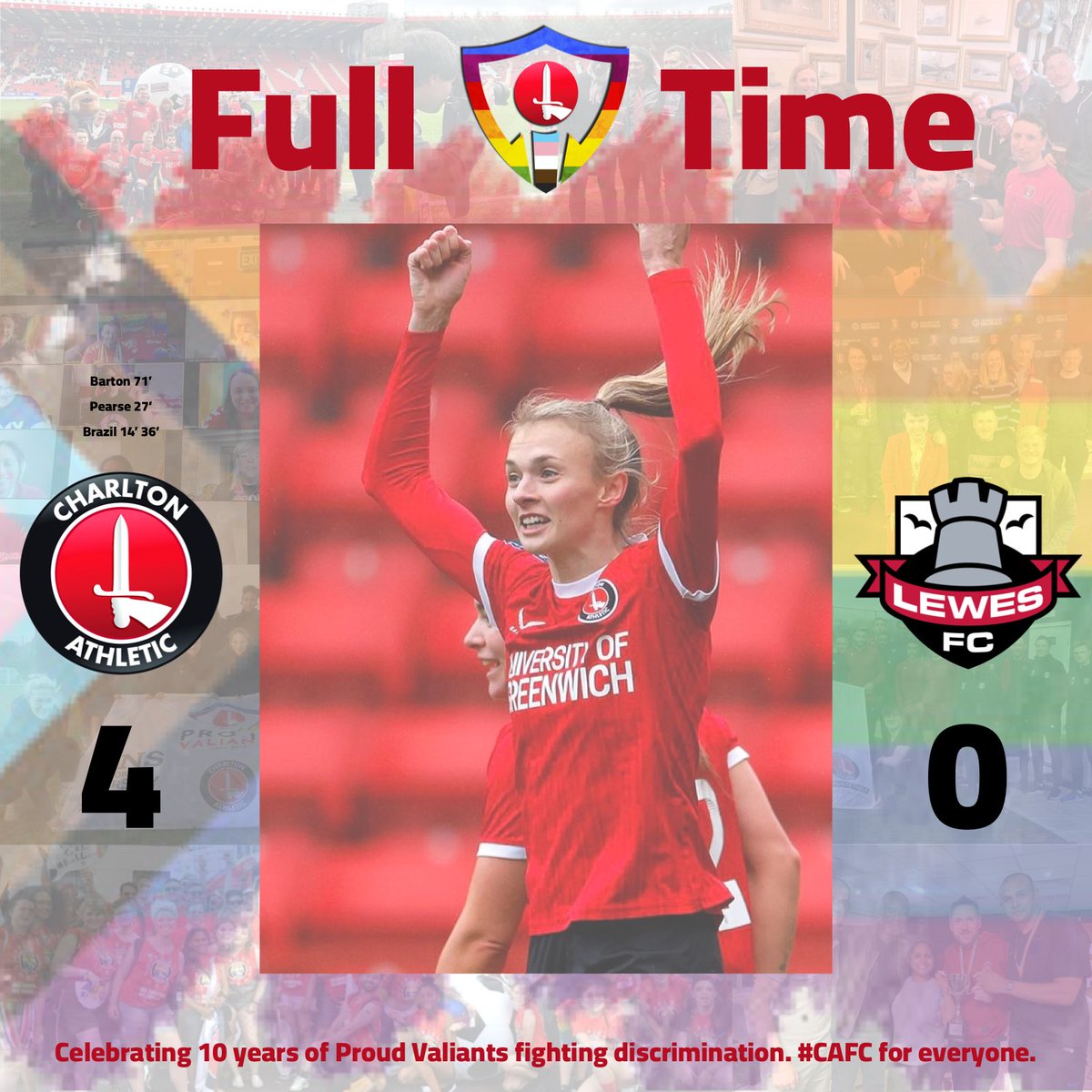CAFC_PV's tweet photo. FT: 🔴⚪️ #CAFC 4-0 #lewesfc 🟣⚫️
A comfortable cup Valley victory! Kayleigh Barton and Gracie Pearse add to an Ellie Brazil double as the Addicks secure a 4-0 win. https://t.co/BqOMrk1BLS