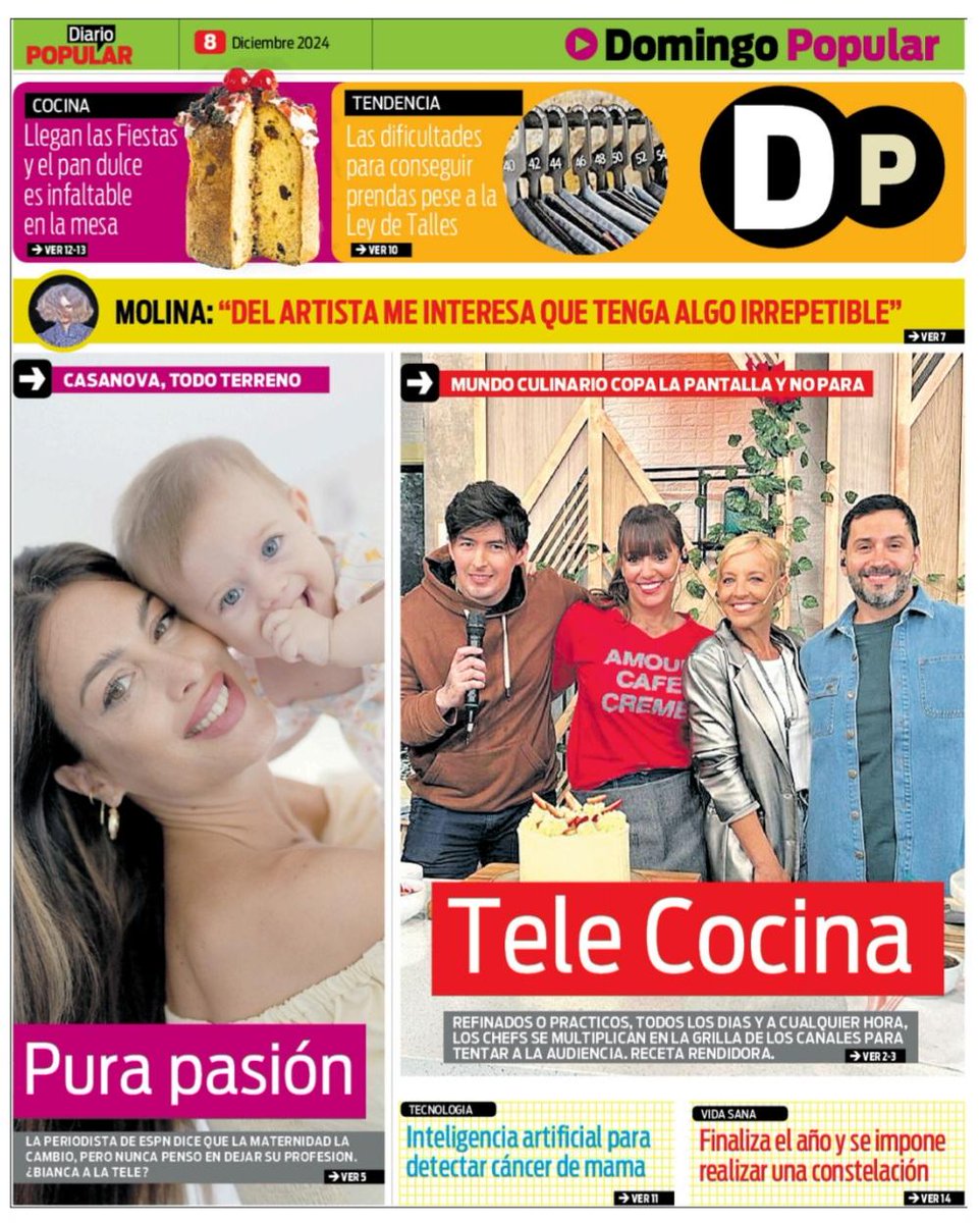 HOY- Mi Nota de Tapa #SupleDominical
<a href="/DiarioPopular_/">Diario Popular</a>
#TELECOCINA
*Los ciclos de cocina coparon la TV abierta