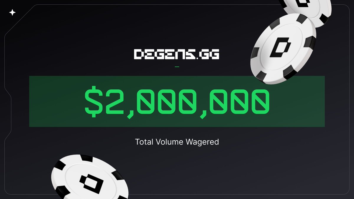 Degens has reached $2M in total volume.