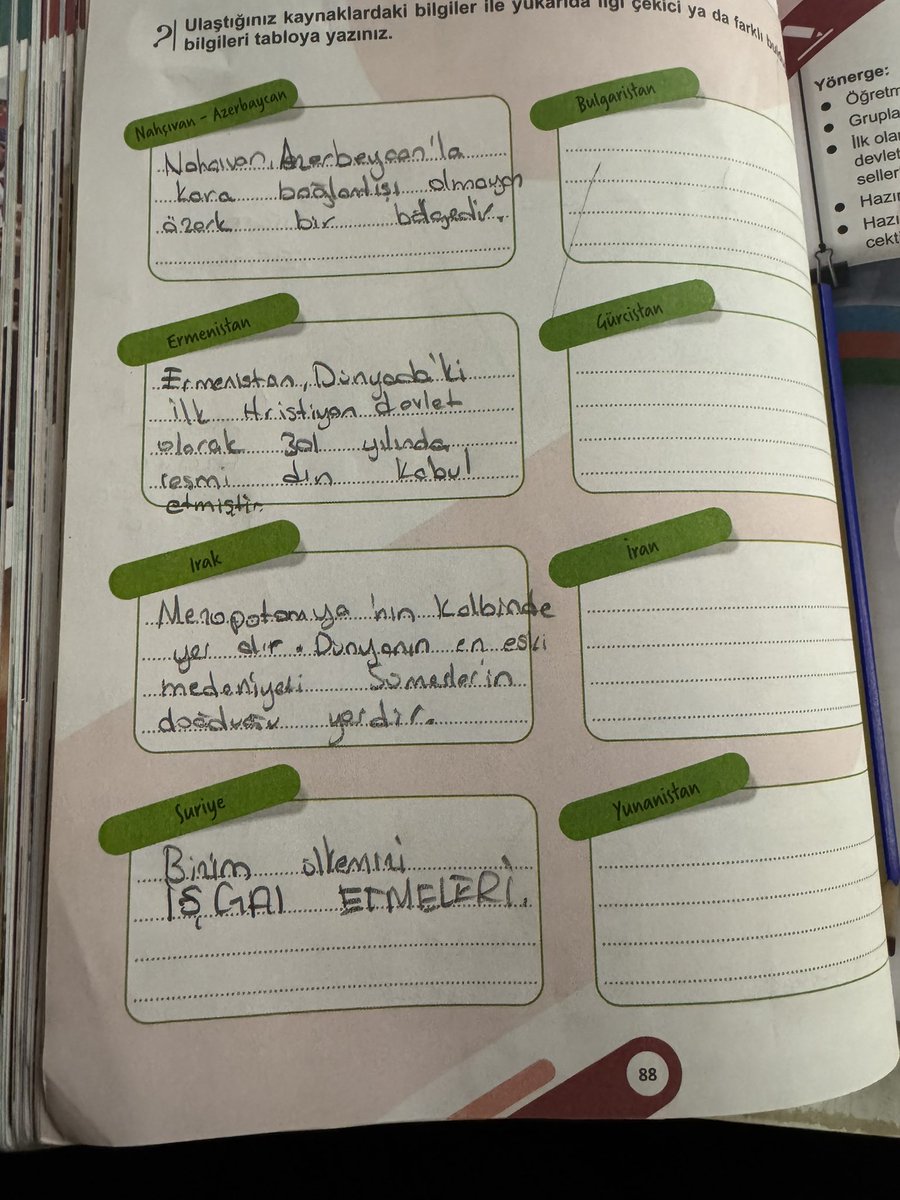 10 yaşındaki kardeşimin ders kitabına Suriye ile ilgili yazdığı Kısa Floodu 😀