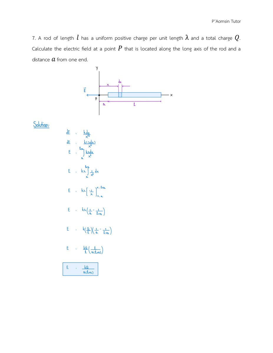 Aomsin_Tutor's tweet photo. ตัวอย่างโจทย์ Chapter23: Electric Fields วิชา General Physics2 ครับ😊 #ap #ib #alevel #tbat #cuats #cuaat #sat #ged #tpat #alevel68 #กสพท #tcas #tcas68 #tcas69 #สอนพิเศษ #เรียนพิเศษ #calculus #genphys #ติวเตอร์ #apphysics #chula #ise #วิศวะจุฬา #dek68 #dek69 #dek70 #paomsintutor https://t.co/GrXs1bUuUe