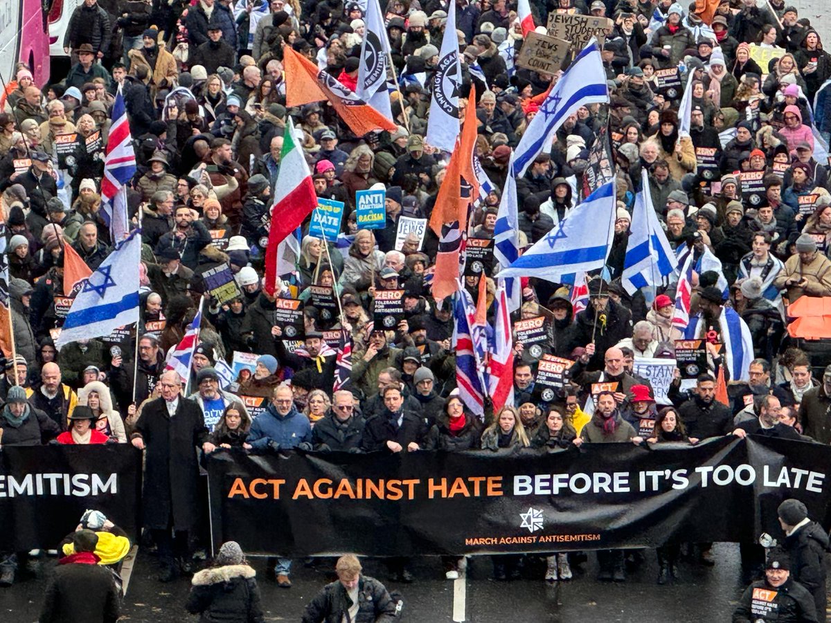 Thanks to the thousands of people marching and many more amplifying the message from home, the March Against Antisemitism is trending online.

The authorities must hear our message:

Act before hate before it’s too late!