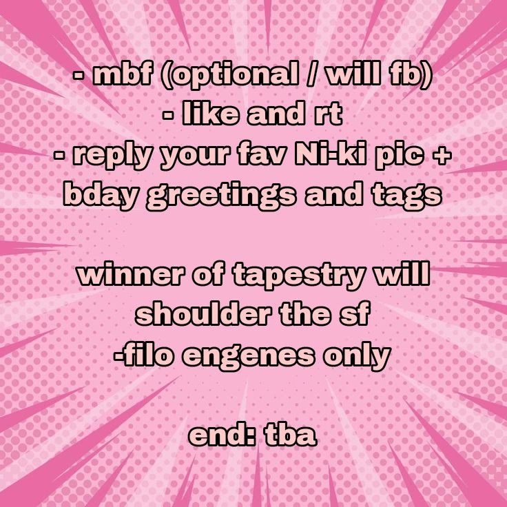 llillichloe's tweet photo. ⋆｡‧˚ʚNi-ki Birthday Giveawayɞ˚‧｡⋆  #llilliGA

(1) winner of ₱20
(1) winner of ₱50
(1) winner of mini customized tapestry (your choice)

end: tba

STARS ALIGN FOR NI-KI
#OurRe19ningStarNI_KI #祝ニキ19歳の誕生日 #NI_KI #니키 @ENHYPEN_members @ENHYPEN https://t.co/aB0HTtBiKh
