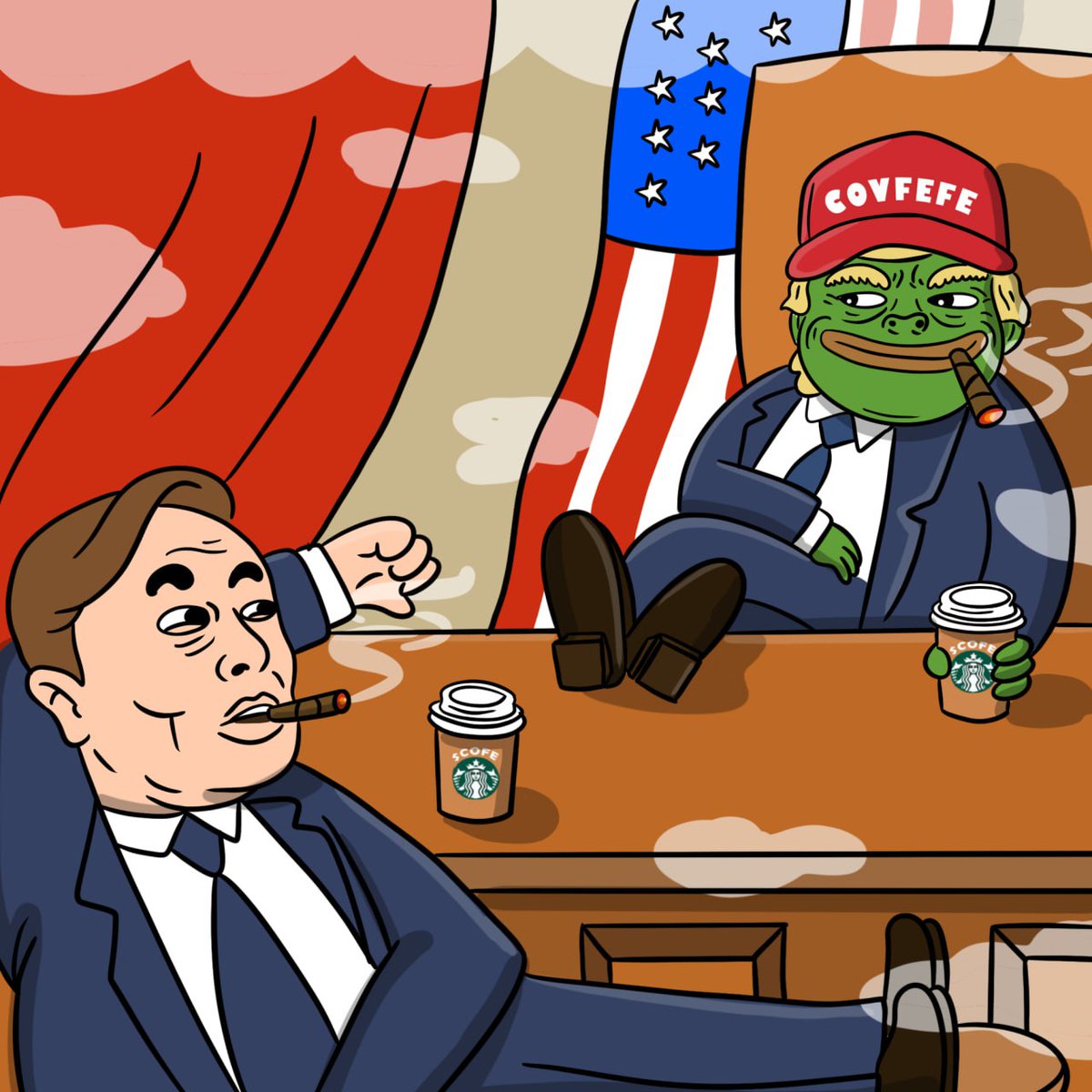 RealCofeCoin's tweet photo. Covfefe – It all starts with Trump’s tweet, but the deeper meaning is PEPE. By combining elements—Cobalt (Co), Vanadium (V), Iron (Fe)—we uncover a sequence that leads to a green toad in Google. This is PEPE’s divine intervention. Are you ready to $COFE hard? #PEPE #COVFEFE https://t.co/efxPPKZVQC