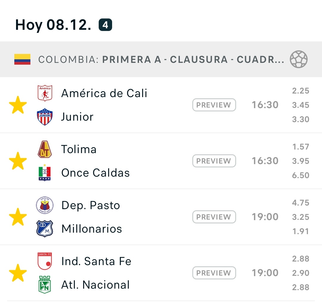 ApuestassLM's tweet photo. 150 Like + 50 Rt y Soltamos una combinada del #FutbolColombiano 🔥

#LigaBetPlayDimayor #LALIGAxWIN #Junior #AméricadeCali #nacional2024 #Millonarios https://t.co/b7Xtf9vt6H