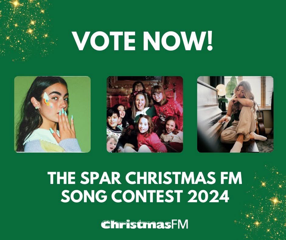 VOTE NOW!

It's your last chance to get your vote in for the SPAR Christmas FM Song Contest 2024 ✨🎶

🏆 Winner announced TOMORROW during a LIVE broadcast from SPAR Dame Street, Dublin 2.

🎄 Vote now and help us crown the 2024 Christmas hit! Link in comments!

#SPARChristmasFM