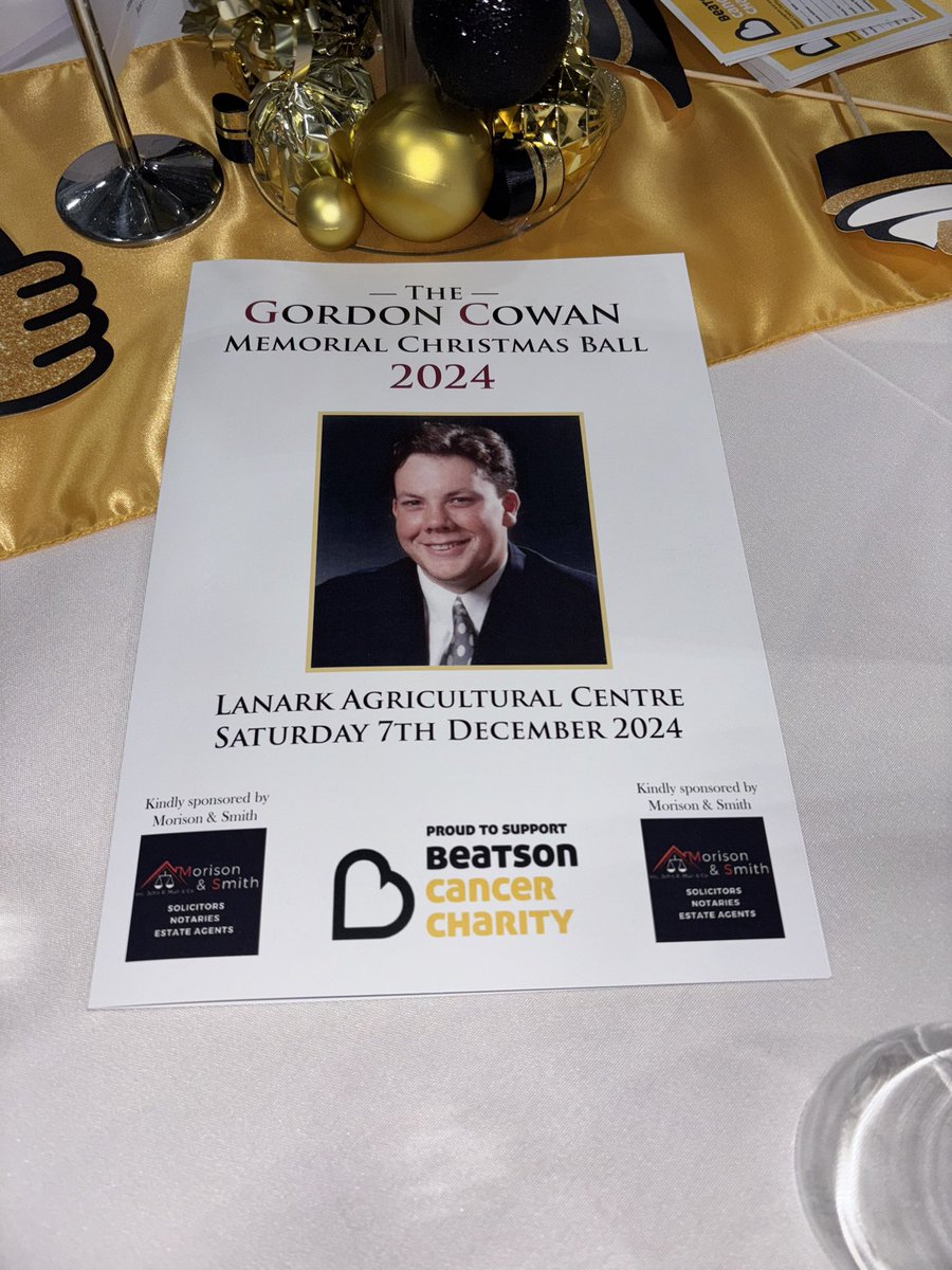 Robert__Douglas's tweet photo. Gordon Cowan Memorial Christmas Ball
£9850 raised  for The Beatson Cancer Charity 
Taking us to £518,850 in Gordon's memory 
💛🖤
Thank you everyone for supporting our events https://t.co/8jw7cIg9yy