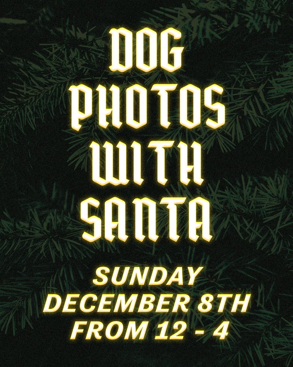 🎅🏽🧝🏽🐕🐩
TODAY’S THE DAY!

Dog photos with Santa AND his Elf!

Sunday 12/8
12 - 4

Bring out all those perfect puppers for their own special day with the big guy himself

Dogs must be people/dog/elf/Santa friendly!

We CANNOT wait to see y’all