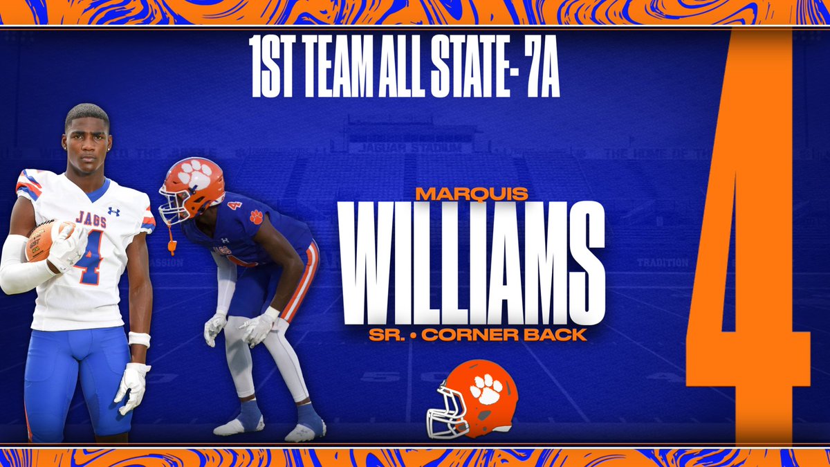 Madison Central Football (@mcjags_football) on Twitter photo Congratulations to <a href="/Marquis1W/">Marquis Williams</a> for being selected to First Team All State!
#GoJags Congratulations to <a href="/Marquis1W/">Marquis Williams</a> for being selected to First Team All State!
#GoJags