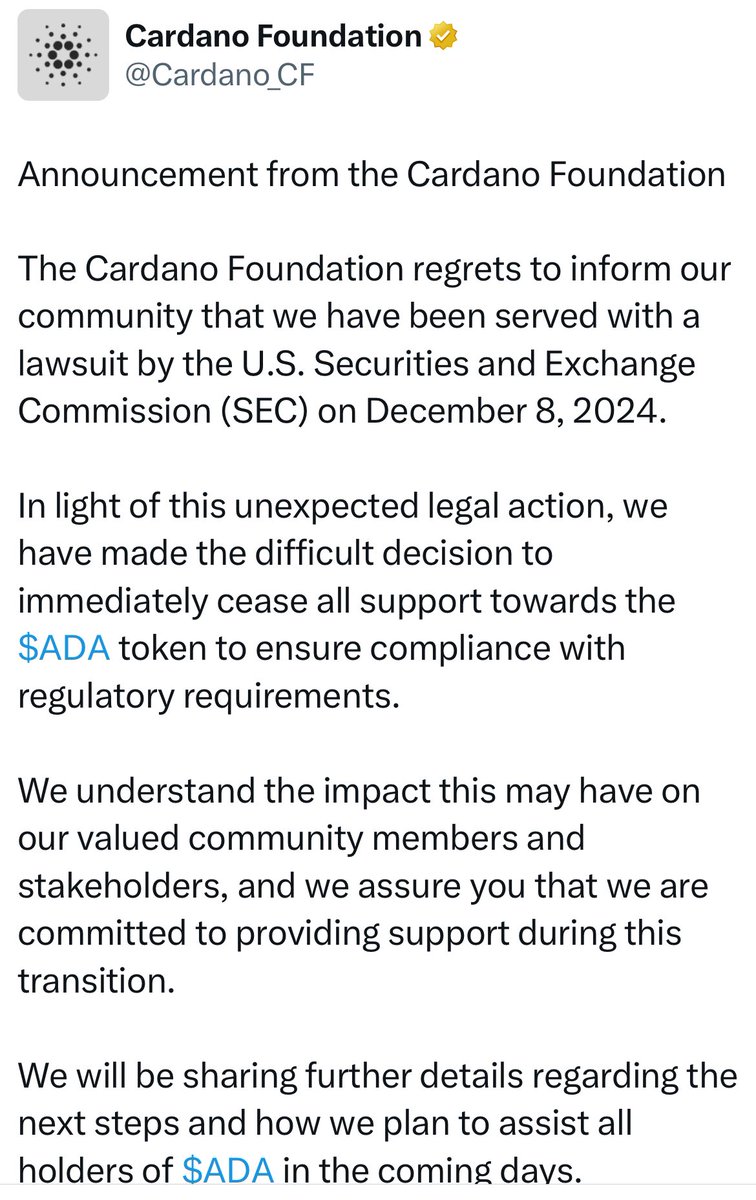 CardanoNation's tweet photo. 🚨🚨🚨 Cardano Foundation X account has been hacked. Ignore all communications at this time. 🚨🚨🚨 https://t.co/5nsmKsCgOo