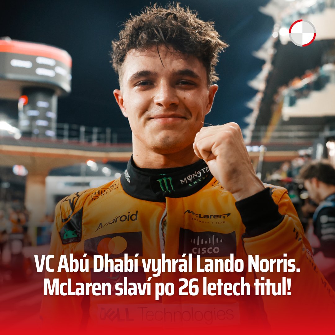 Lando Norris vyhrál Velkou cenu Abú Dhabí 2024, před oběma jezdci Ferrari. Tenhle výsledek stačil McLarenu k tomu, aby si zajistil Pohár konstruktérů. 🏆🏁