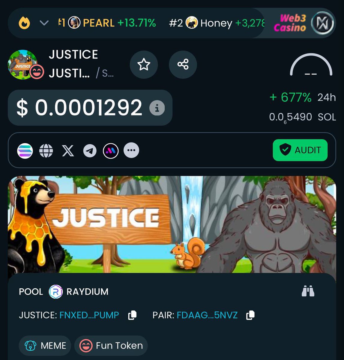 JUSTICEONSOLANA's tweet photo. DEXSTOOLS UPDATED—$JUSTICE is ready to shake things up! ⚖️ Time to trade for fairness, unity, and a little crypto justice. 💥 Let’s make it count! #Justice #SOLANA 

https://t.co/EBpgySXsgA https://t.co/56p2Bw2Crg
