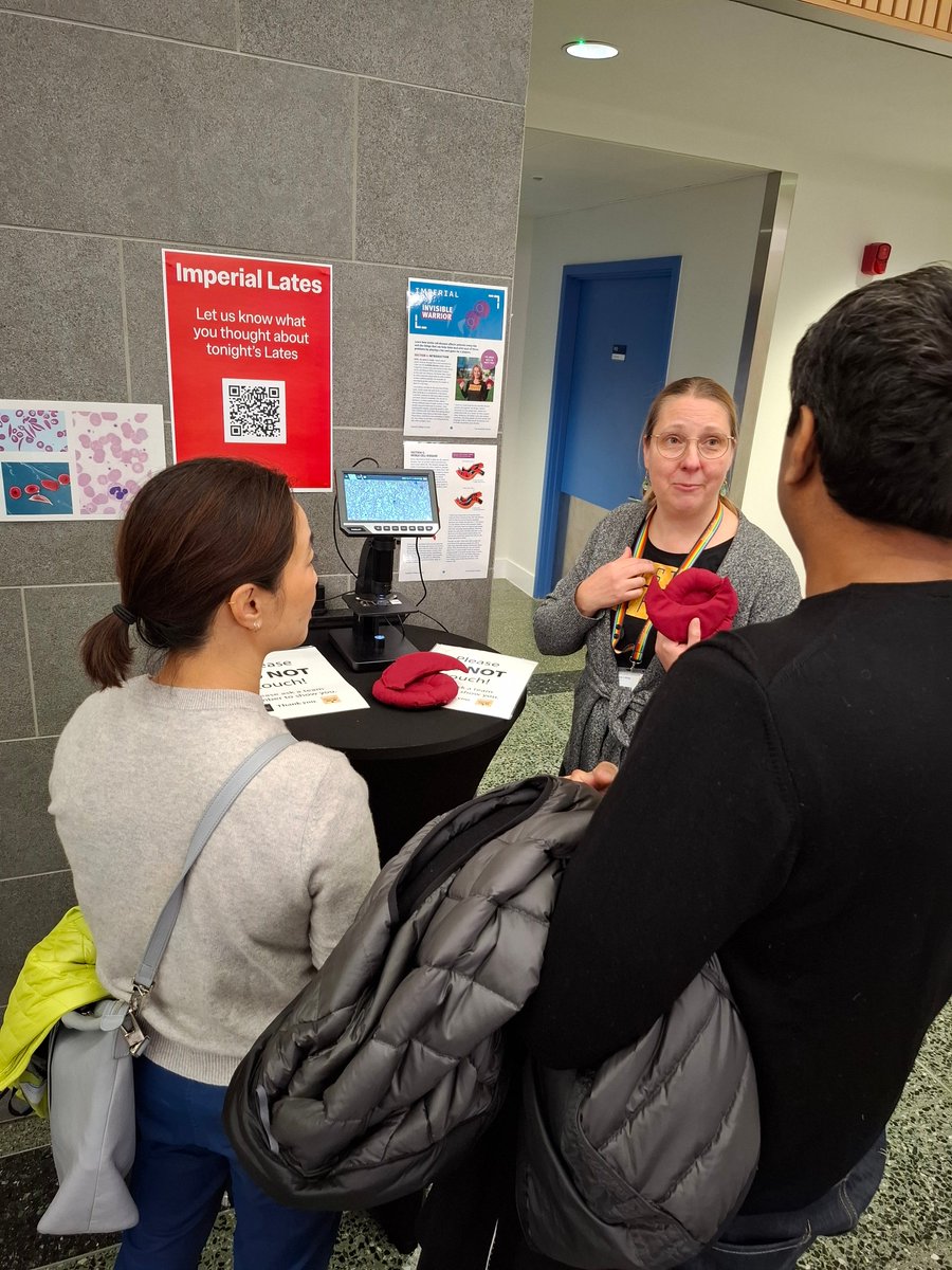 InvisWarriorSCD's tweet image. Thank you @ImperialSpark for the #ImperialLates this Thursday! A lot of visitors came to our stand to learn about #SickleCell and #InvisibleDisabilities, using their #senses to feel and see how sickle cell affects #redbloodcells. Big thanks to our team, volunteers and organisers!
