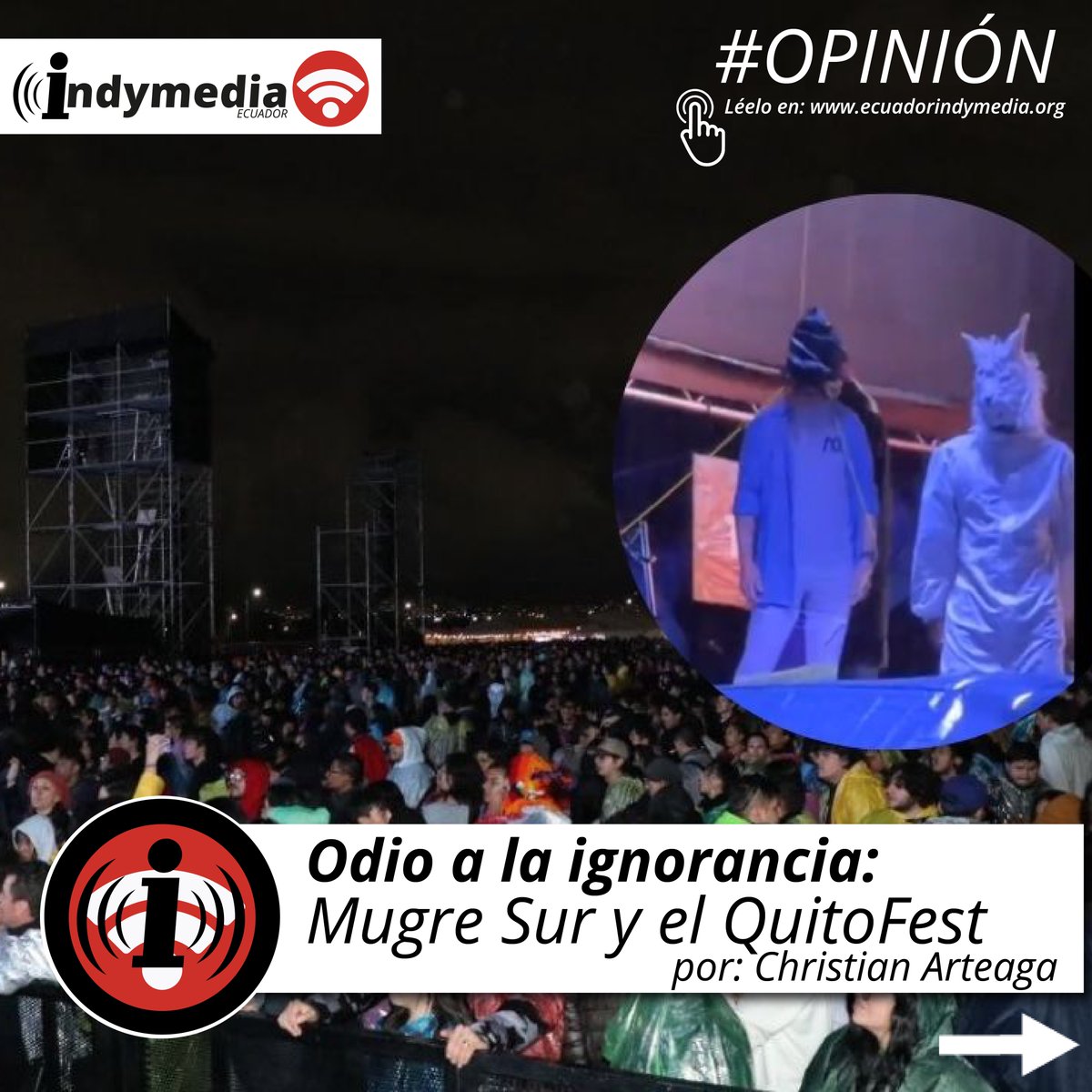 El grupo de Rap #MugreSur  ha sido objeto de censura por parte de las autoridades gubernamentales y varios "defensores" de la corrección y las formas.

Te invitamos este artículo⬇️ ecuadorindymedia.org/2024/12/08/odi…