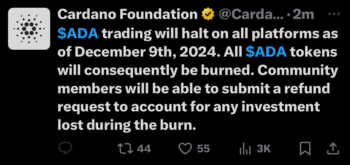 Cryptofly777's tweet photo. ATTENTION 🚨

The Cardano Foundation account got HACKED! 
This is a false statement! 
Please share! https://t.co/C2g2UkIc6H