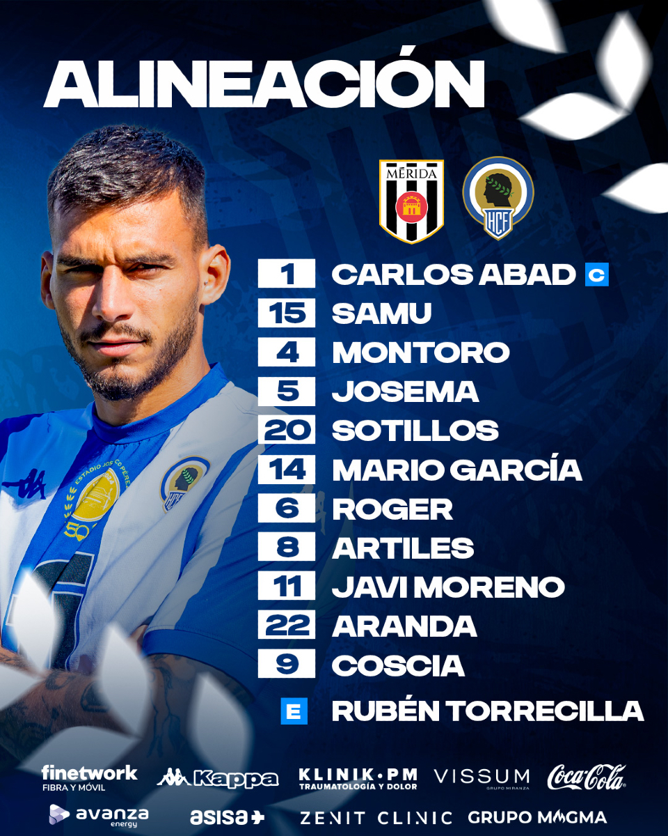 cfhercules's tweet photo. 📋 𝗔𝗟𝗜𝗡𝗘𝗔𝗖𝗜𝗢́𝗡 | ¡Once titular de Rubén Torrecilla para nuestro partido de hoy! 

🔵 Banquillo
13 - Hernando
2 - Cantero
7 - Alvarito
12 - Richie
16 - Angong
17 - Mendes
19 - Mangada
23 - Romera
24 - De Palmas
28 - Galvañ
42 - Cissé

#MéridaHércules
💙 #MachoHércules 🤍 https://t.co/xNJqkgWdwa