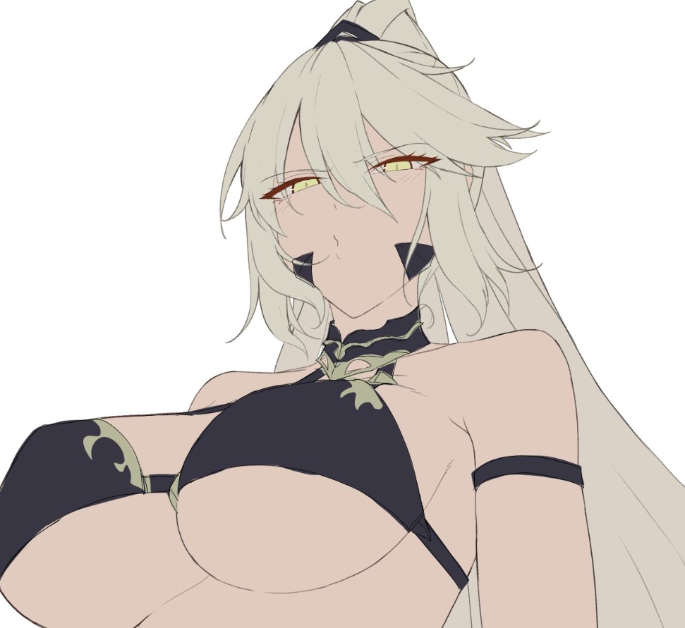wip #FGO i wanted to draw her swimsuit form again, but this time with the armor parts :D 