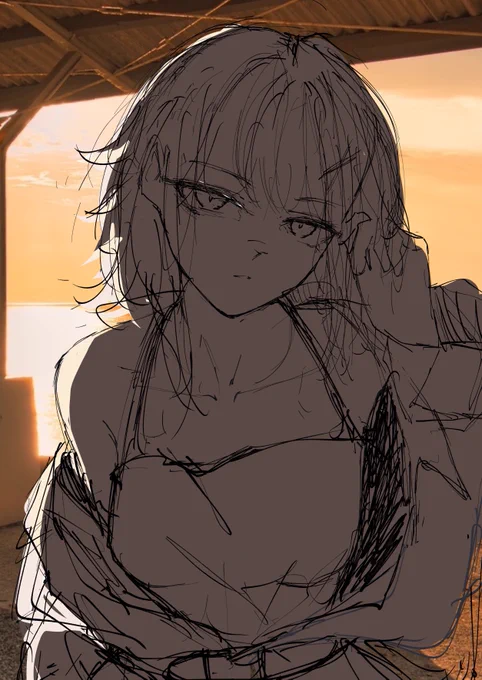 #皆さんラフと塗った後を見せてください 