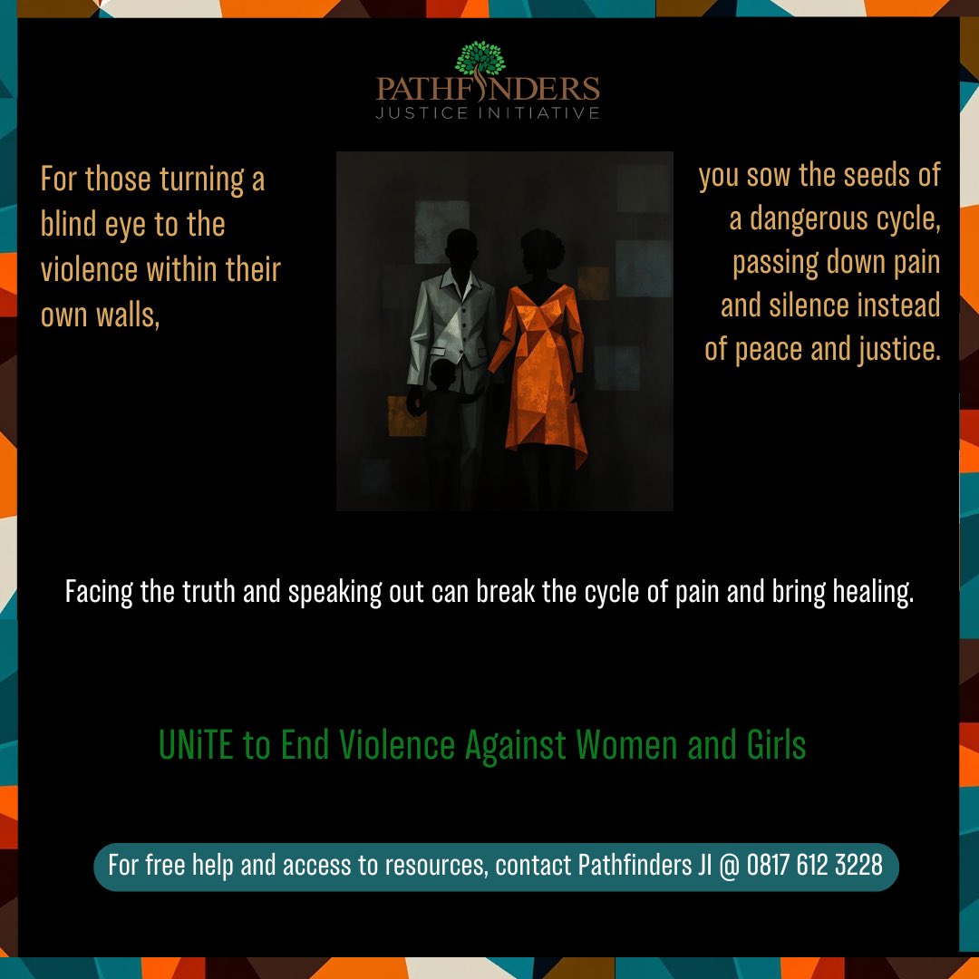 Pain and silence pass down through generations—it's time to choose peace and justice. Break the silence. 🌿 #BreakTheCycle #16DaysofActivism