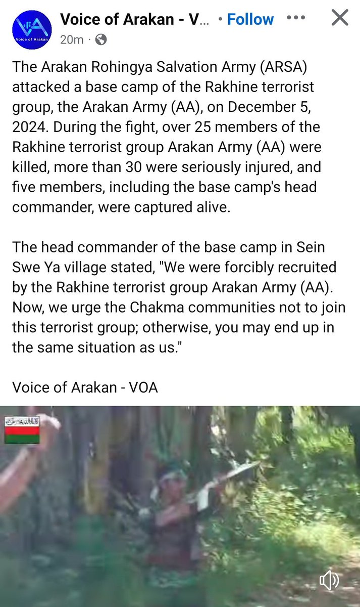 dyl_nurulamin's tweet photo. Breaking News #Buthidaung Township:
On December 5, 2024, the Arakan Rohingya Salvation Army (ARSA) successfully attacked a base camp of the Rakhine terrorist group, the Arakan Army (AA). https://t.co/JKuqA0GzwT