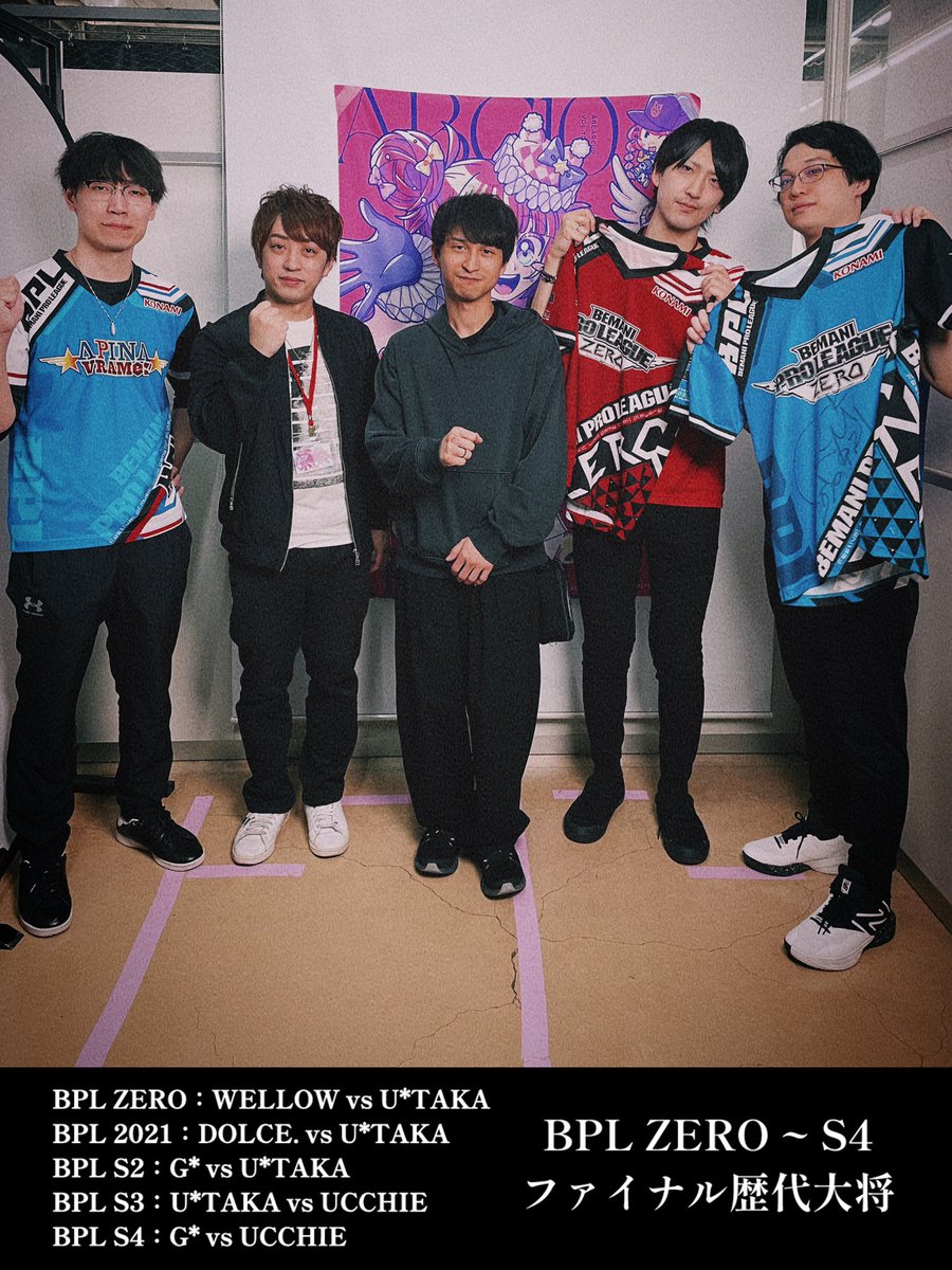 u_taka_IIDX's tweet photo. BPL ZERO~S4ファイナルで大将戦を務めた歴戦の5人⚔️
#BPLZERO
#チームMIRIN
#チームRyu⭐️
#BPL2021
#BPLS2
#BPLS3
#BPLS4
#APINA_VRAMeS
#TeamROUND1
#BPLチームレジャーランド
#べあー杯
#レジャーランドべあー杯 https://t.co/42TLFaZQtv