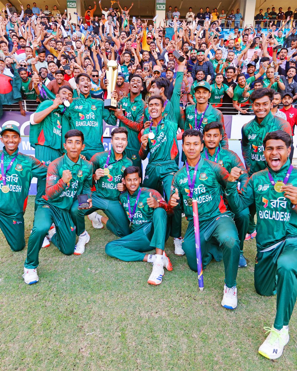 PAMPA1n1's tweet photo. The Furious Young Tigers!🫰🏽🇧🇩

#ACCMensU19AsiaCup  #BANvsIND #Champion https://t.co/NFGsIOrhje