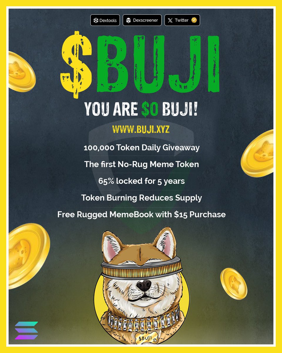 CoinLifestyle's tweet photo. 🔥 Daily Lotto. Staking. Burning. 70 Unique $Buji NFTs.
$Buji brings it ALL. Don’t wait—65% of supply locked for stability. Grab your share now! 👉 https://t.co/qjaPf3QjPV https://t.co/OpxjyNuC8q #buji #memebook #solana @ruggedebook https://t.co/5MVOFOVMhn