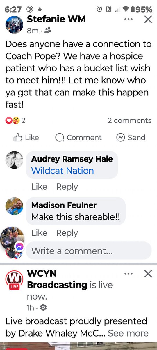 imbecileinchief's tweet photo. @Cody_Fueger @Cody_Fueger Would it be possible for this to happen?  Hospice patient's last wish, to meet Coach Pope. https://t.co/ZJJAtJfZWS