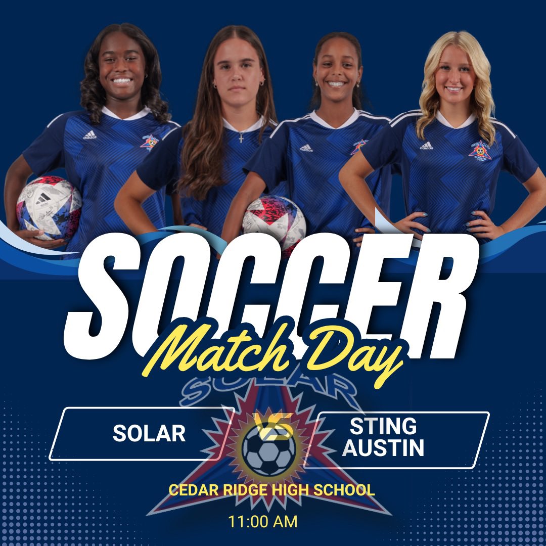 Rolling into Sunday with momentum after yesterday's win!

⏰ 11:00 AM
📍 Cedar Ridge High School
🆚 Sting Austin 

<a href="/TopDrawerSoccer/">TopDrawerSoccer</a> <a href="/PrepSoccer/">Prep Soccer ⚽️</a> <a href="/ImYouthSoccer/">ECNL/GA/Recruiting/College Soccer</a> <a href="/ImCollegeSoccer/">College Soccer Truth ™</a> <a href="/ECNLgirls/">ECNL Girls</a> 
📸<a href="/KenMurphyPhoto/">Ken Murphy Photography</a>