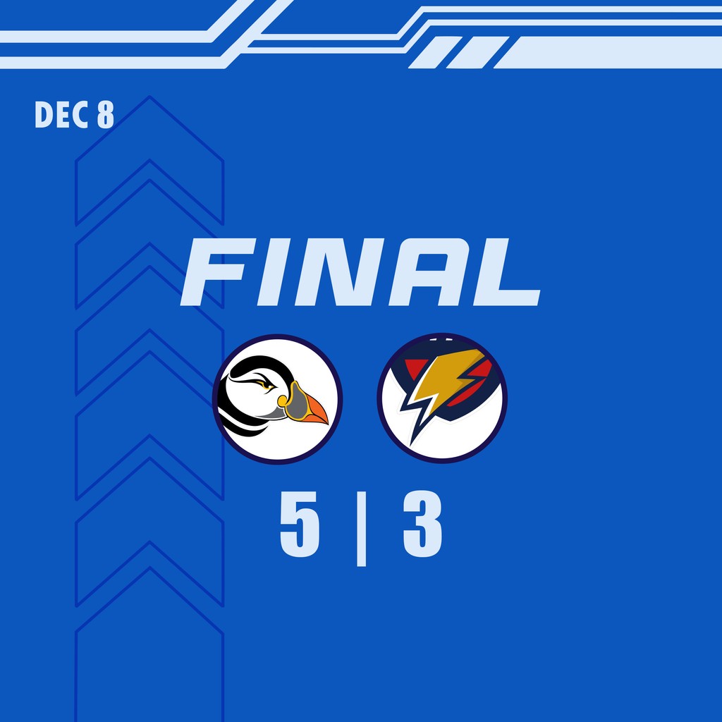 PuffinsHockey's tweet photo. Your Puffins defeated the Chesapeake Bay Lightning today 5-3!
Goals:
Bearden (assist: Bright)
Seggerman (assist: Nagy)
Pollis (unassisted)
Bright (assists: Bearden, Pollis)
Bidula (assist: Abt)
Congrats to Taylor Bright on being chosen as the Puffins of the game!
#LetsGoPuffins https://t.co/ytcMCAipJm