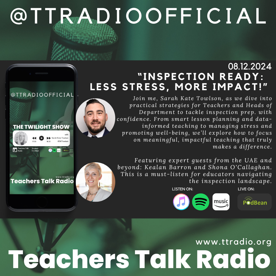 Missed today’s Twilight Show with <a href="/SKTowlson/">SeñoraSKT</a>?

Catch up with Sarah on demand on our website: ttradio.org/listenback

Live Education Conversation. 

#TTRadio