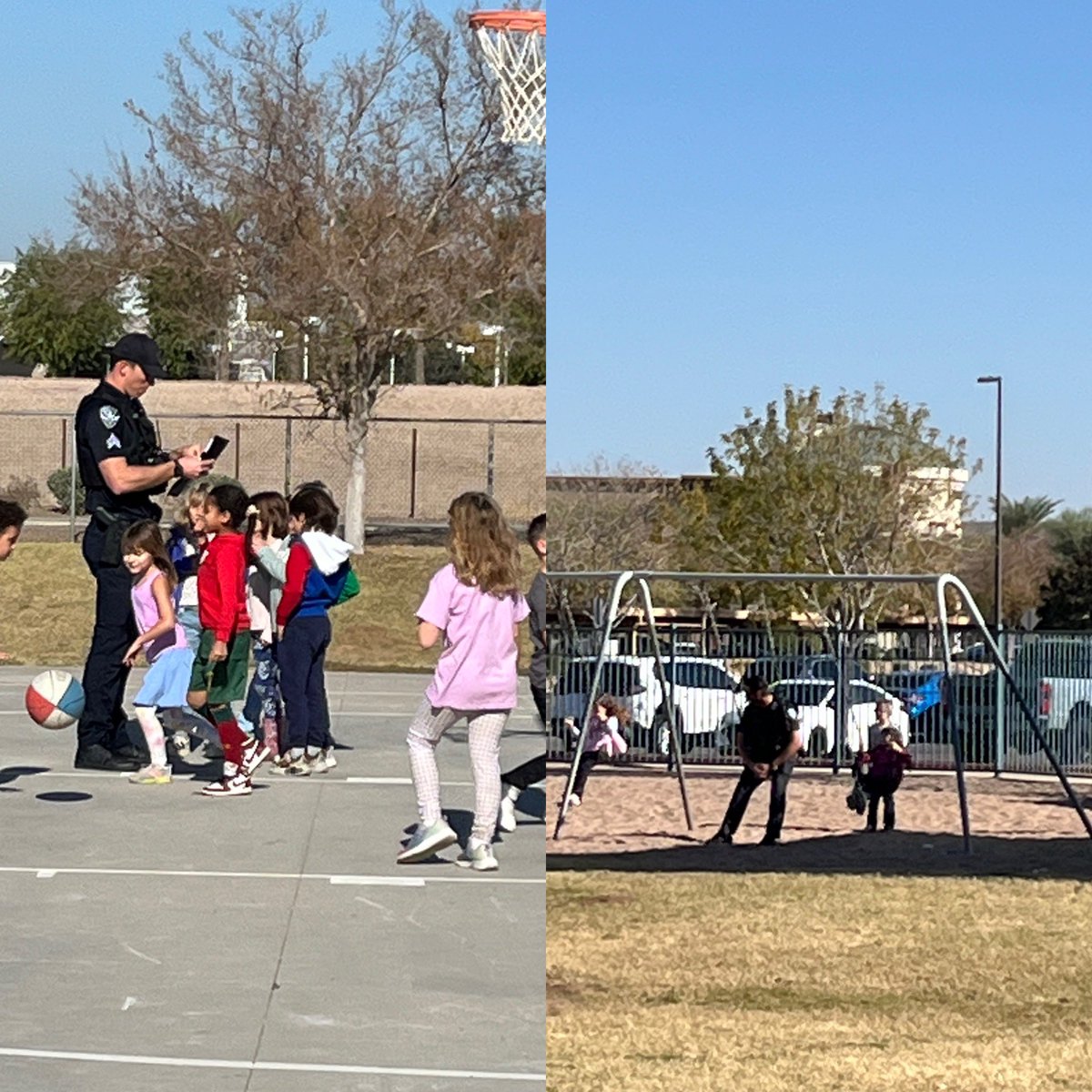 Quartz Hill thanks Gilbert PD officers for playing with our kids at recess !!! Great partnership ❤️🐻