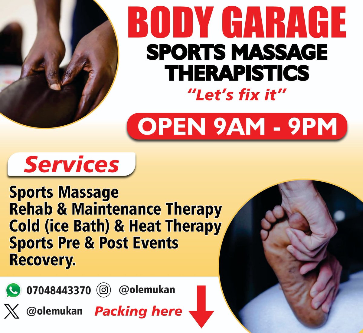 olemukan's tweet photo. #GratitudeNote
Here to thank the @TheGuluMarathon organisers for the good job and the entire running family for continuously supporting and embracing the #BodyGarageSportsMassage for your post event recovery.
Its an honor to always serve all of you. We are so grateful. https://t.co/MFytCEO2Sj
