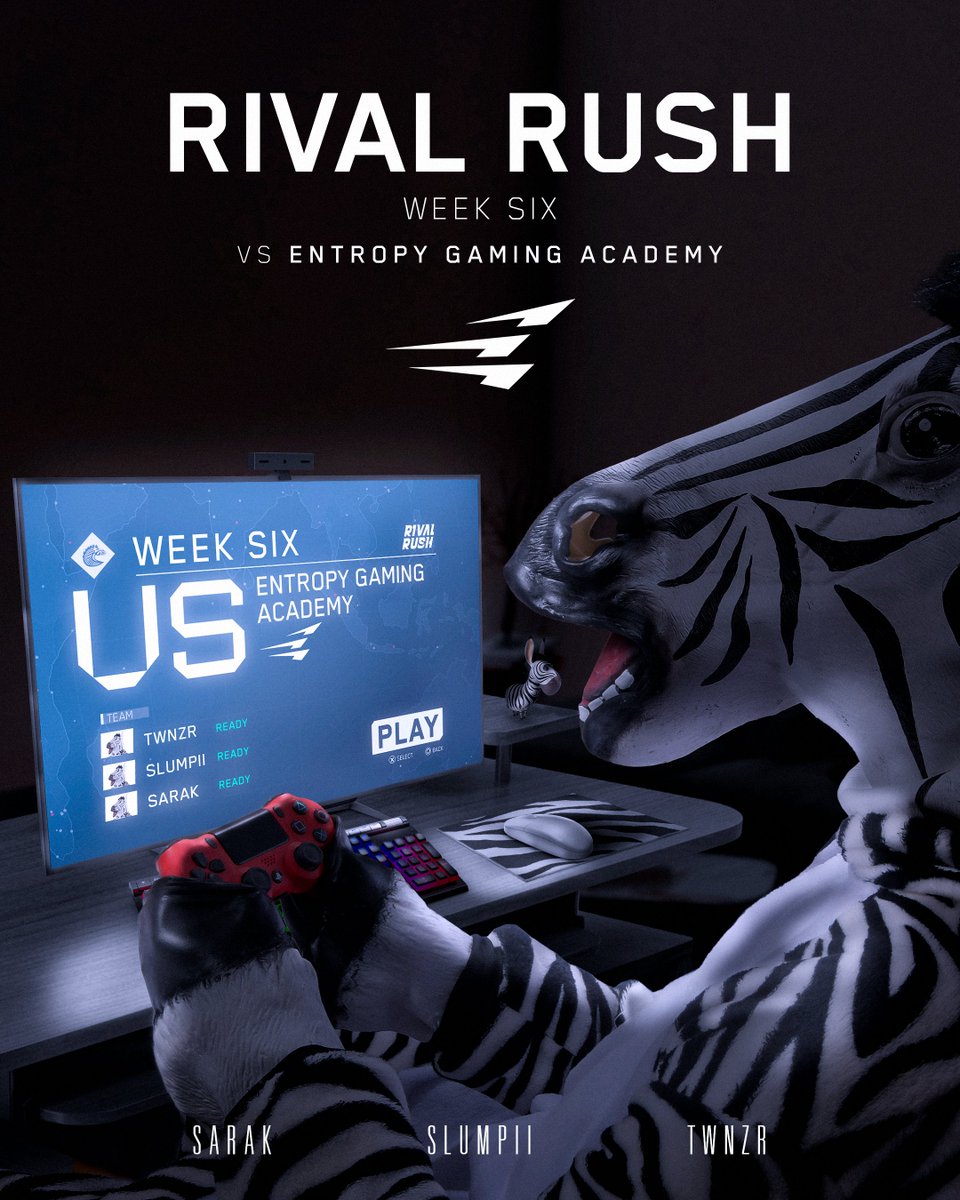 BScompetition's tweet photo. Our next Rival Rush match 🆚 @EntropyGaming is scheduled for 🕘 21:00 CET today!
We're #ZEBReady! 🎮
#BSCOMPETITION | #RocketLeague https://t.co/2hGp06szTK