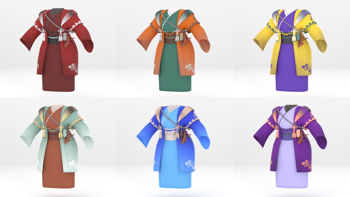 HarukaEmberfall's tweet photo. I finished up both versions of the Hakutaku outfit, along with a bunch of color variations. Will be releasing it soon!
#nioh2 #vrchatavatar #unity3d https://t.co/eLE8VKMDR4