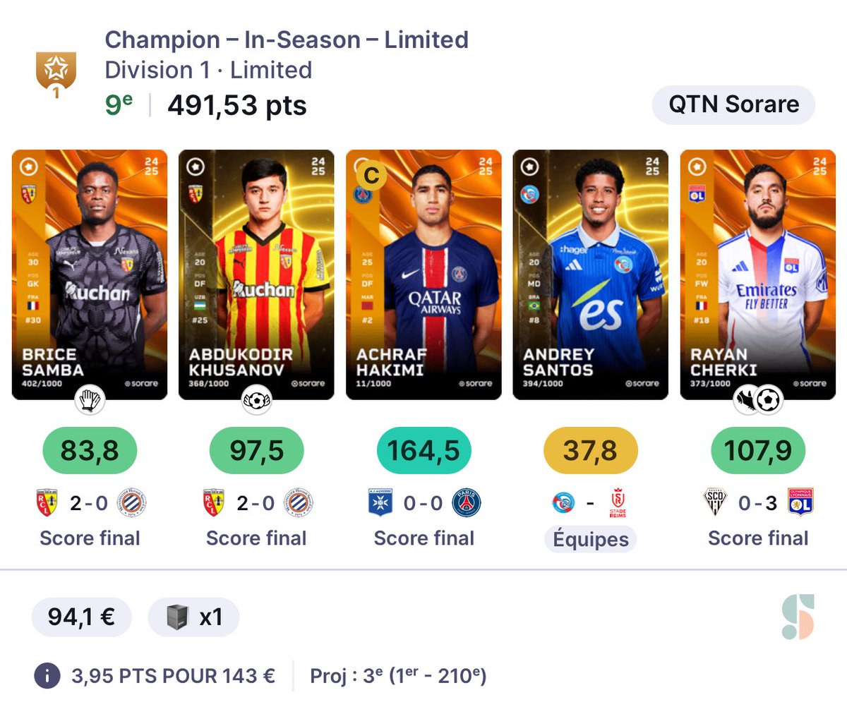 ✅ OMG Merci Samba &amp; Khusanov pour la dinguerie ! 🤩
Je vais donc désigner un vainqueur pour Kohlert parmi les 💙 du 1er tweet dans quelques minutes👇

🎁🎁 On enchaîne 8ème giveaway #Sorare du jour 🎅🏼

Si Andrey Santos est décisif j’offre Noë Dussenne (L15 de 64 🦾) Si Andrey