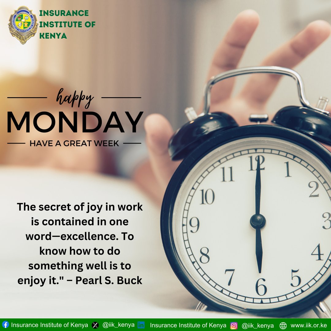 iik_kenya's tweet photo. Excellence is the key to fulfilment and pride in your work. Strive for it this week!
#MondayMotivation #IIK https://t.co/U43jCL9ZIm