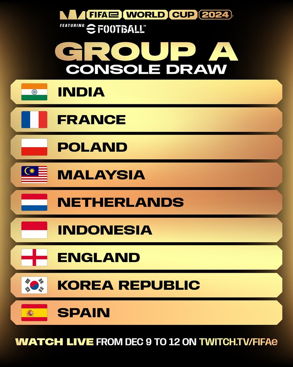 🏆 Faza grupowa eFootball 2vs2
9.12.24:
⚽ 10:30 🇵🇱 vs 🇮🇩 IND
⚽ 11:00 🇵🇱 vs 🏴󠁧󠁢󠁥󠁮󠁧󠁿 ENG
⚽ 11:30 🇵🇱 vs 🇰🇷 KOR
⚽ 12:00 🇵🇱 vs 🇪🇸 ESP
10.12.24
⚽ 10:30 🇵🇱 vs 🇮🇳 IND
⚽ 11:00 🇵🇱 vs 🇫🇷 FRA
⚽ 12:15 🇵🇱 vs 🇲🇾 MAL
⚽ 12:45 🇵🇱 vs 🇳🇱 NED
🏆 Kibicujemy naszym! Mecze na fifa.gg