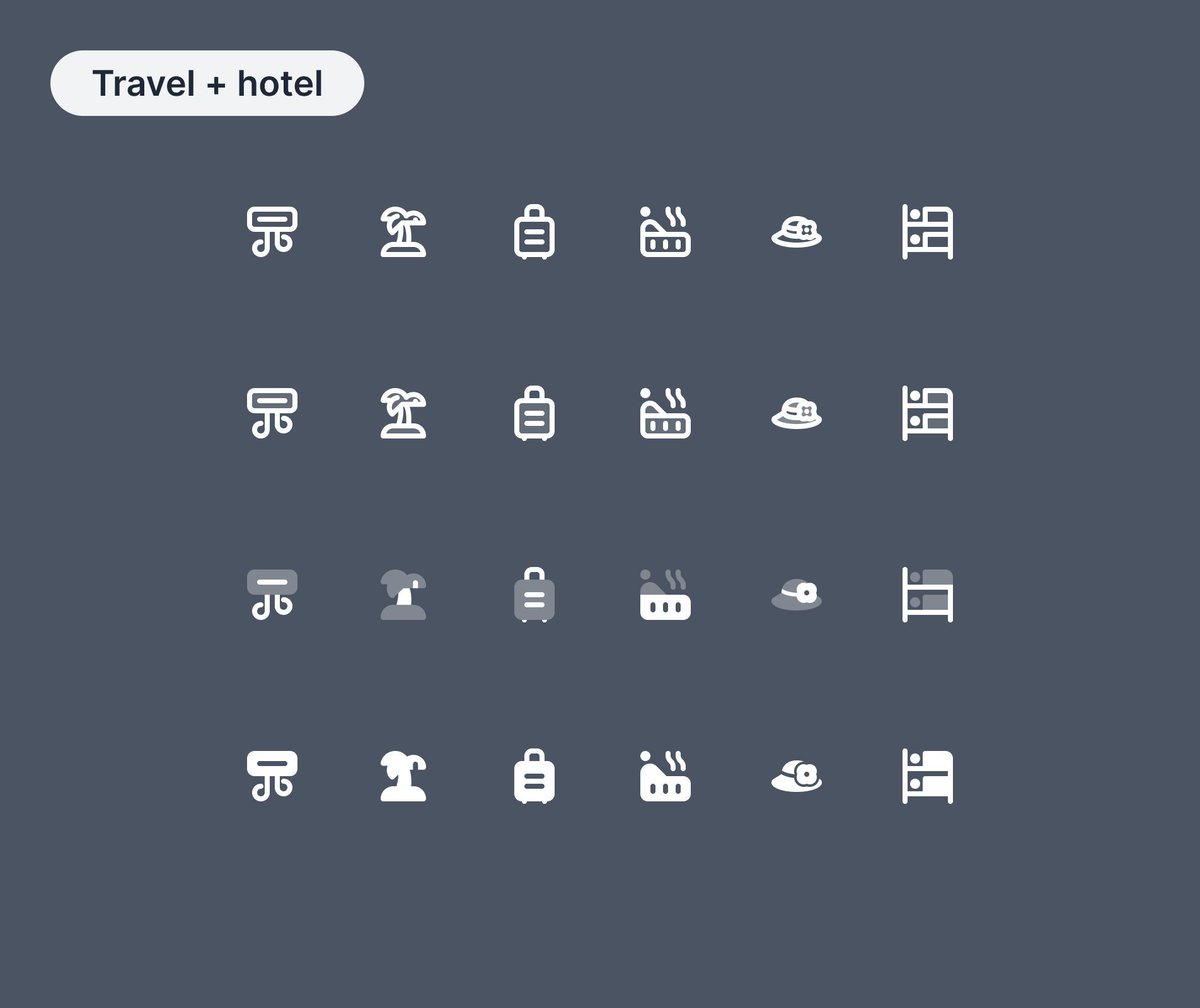 Temuujin_SH's tweet photo. Dazzle UI Icon library (v1.5) Update

With 2000+ new icons getting added, the Dazzle UI library will offer more variety than ever before. Perfect for apps, websites, and dashboards—especially with categories like Travel &amp; Hotel! 🔥 

Learn more from ⇾ https://t.co/JA9gcehloG https://t.co/qhjnJucqe4