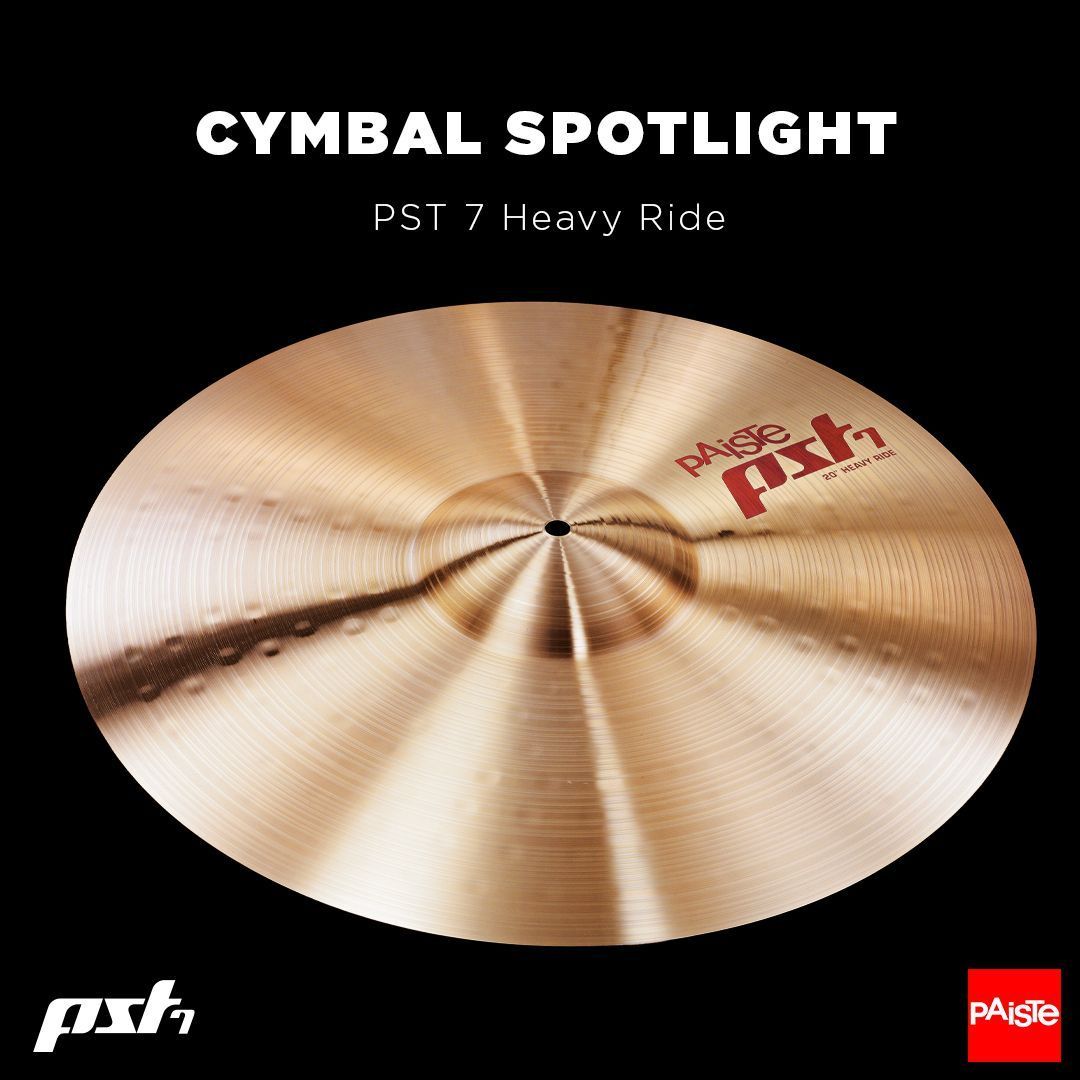 PaisteNation's tweet photo. CYMBAL SPOTLIGHT - PST 7 Heavy Ride  

SOUND CHARACTER:  Energetic ride cymbal with great assertiveness in loud music. 

Head over to our website for detailed audio samples and more information.
➡️ https://t.co/yJh1jBVdKI 

#paiste #pst7 #cymbals #drums https://t.co/XS5BkdPRos