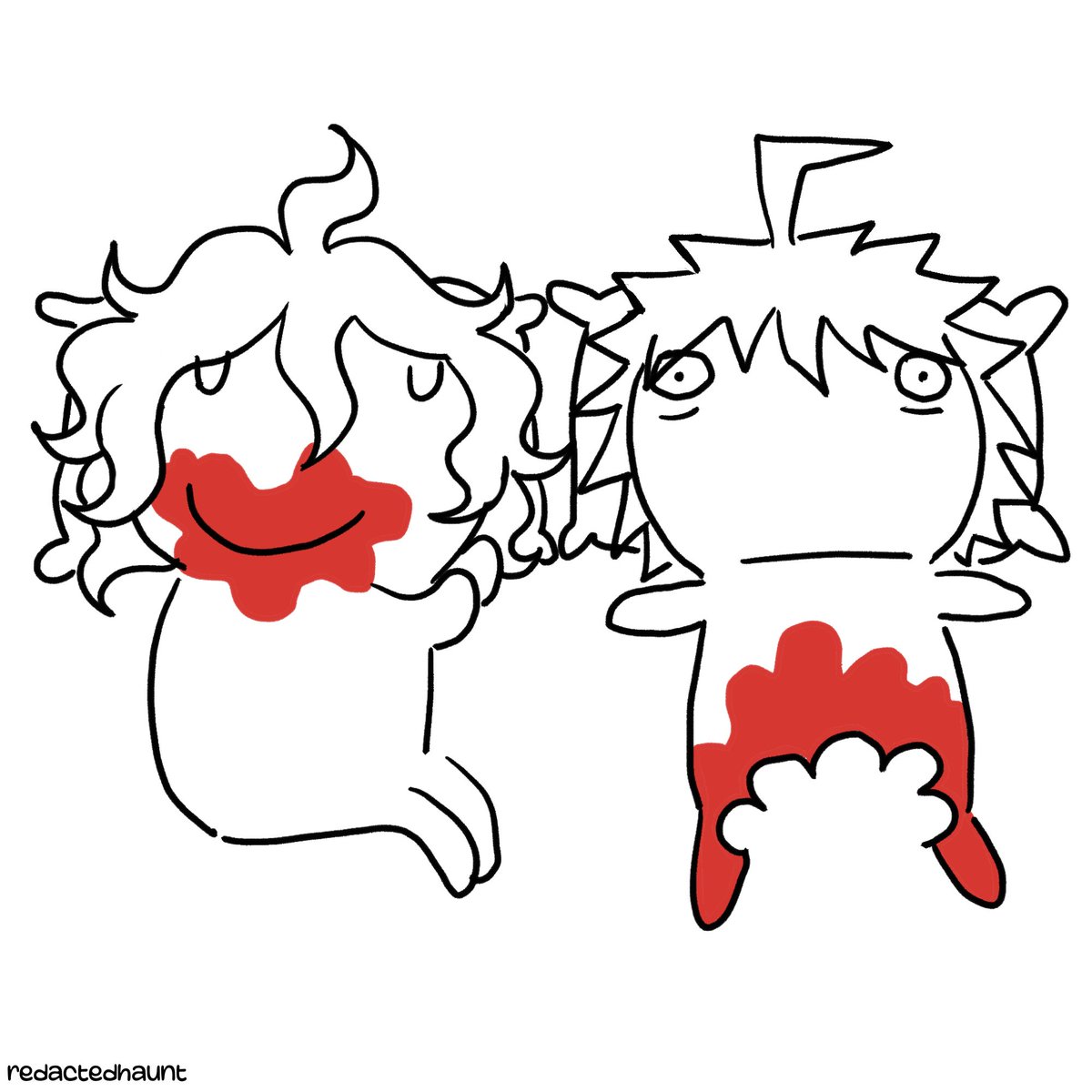 redactedhaunt's tweet photo. komahina and kamukoma as this meme lol (izuru's demons took over) #danganronpa https://t.co/UkGYHskrq2