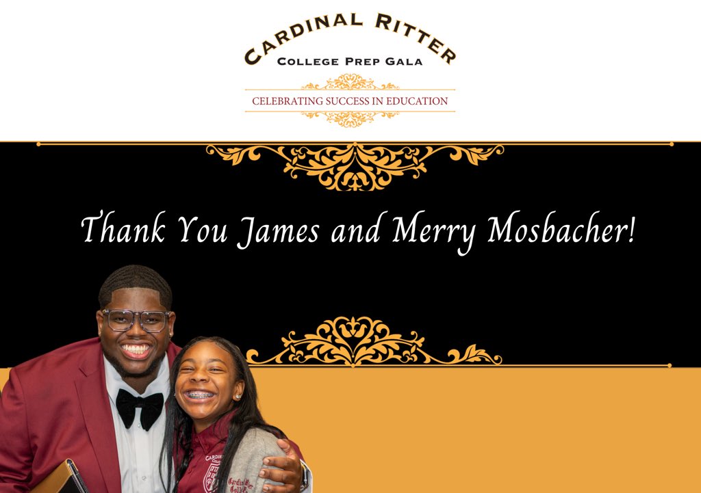 Thank you to our faithful supporters James and Merry Mosbacher for their Presenting Sponsorship of our CRCP Gala! Learn more, sponsor, or register your table today at cardinalritterprep.org. All proceeds support need-based scholarships for our students!

#CRCPGala  #LionPride