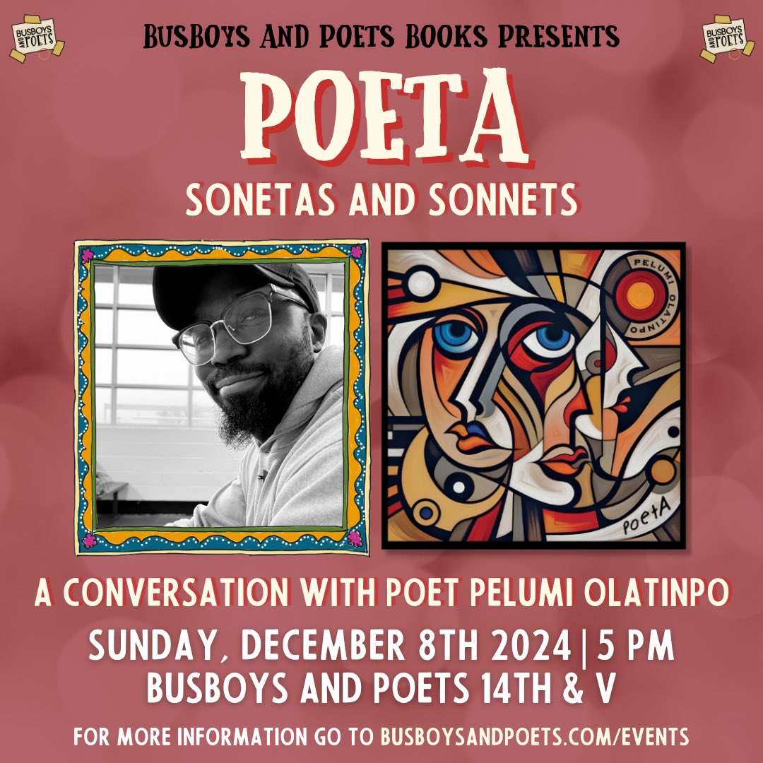 pelumiolatinpo's tweet photo. If you’re in the DMV today, catch me this evening for an intimate and one-of-a-kind experience. Doors open early!

@busboysandpoets #thingstododc #thingstodomd #thingstodova #poetrycommunity #poetrytwitter #blackwriters #poetry #war #gaza #love #poeta #busboysandpoets https://t.co/2JGSdXBvnq